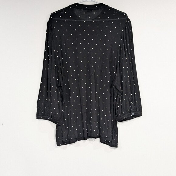 *3/$10* Reitmans Polka Dot Spotted 3/4 Sleeve Blouse Black White Size 3X - Picture 3 of 4